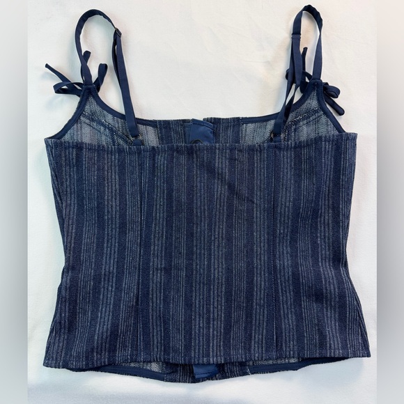 Revolve Lioness Denim Pin Striped Corset Size Small NWT - Picture 8 of 14